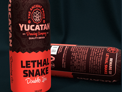 Lethal Snake Double IPA by Yucatan Brewing Co. beer brand identity brewery brewing label logo design packaging