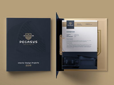 Pegasus architects folder architecture book brandidentity branding catalog catalogue folder interior design logo stationery