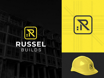 Russel Builds logo brand identity builders construction company construction logo icon logo logo design logo mark logotype mark modern logo