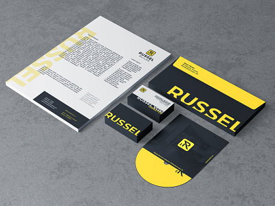 Russel Builds stationery scene brand identity business card collateral design identity letterhead logo design logodesign print print design stationery stationery design