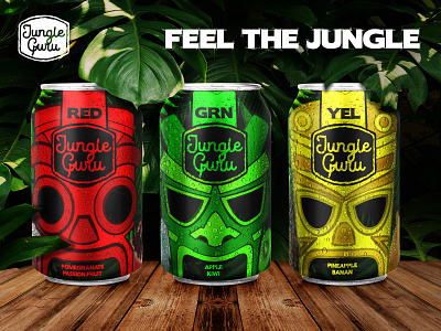 Jungle Guru Cold Beverage packaging concept by Marcin Rzymek on Dribbble