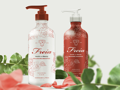 Freia Shampoo line beauty beauty product branding identity label logo packaging packaging design packagingdesign product product design retail