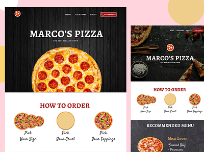 Restaurant website Pizza @2x @app @appdesign @daily ui app application branding character clean logo