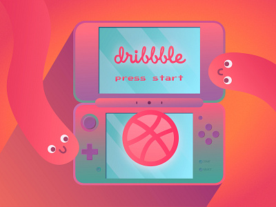 Hello Dribbble! cute hello hello dribble illustration nintendo vector videogame worms