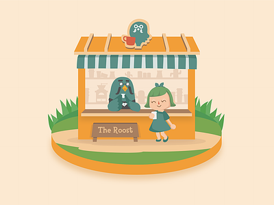 The Roost animal animal crossing animalcrossing barista brewster coffee coffee shop coffeeshop crossing game illustration illustrator nintendo pigeon roost the roost vector video game videogame