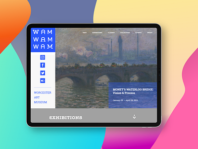 Worcester Art Museum 's Landing Page Concept app branding design flat icon illustration lettering logo museum typography ui web web design website