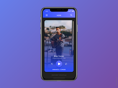 Harmony Profile UI | Collaboration and Networking for Musicians animation app design iphone x profile profile card ui ux