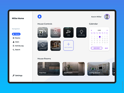 Daily UI #22 - Home Monitoring Dashboard for iPad app dashboard design home app home monitoring homekit ipad ipad app ui ux