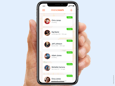 DailyUI - FriendMaps Friends List app dailyui design ui ux