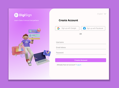 Sign up UI Design | DigiSign app design icon ui ux