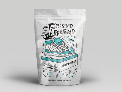 The Friend Blend brand coffee design illustration