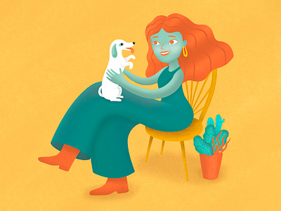 Girl & Dog illustration 2d character character design child illustration colour design dog drawing friendly mascot illustration people people illustration style