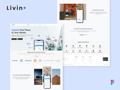 Livin+: Smart Home Apps. app design exploration landing page smart home ui ui exploration uiconcept uidesign website