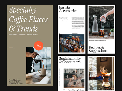 Specialty Coffee — Brochure Layout art direction design grid layout minimal photography typography ux web website