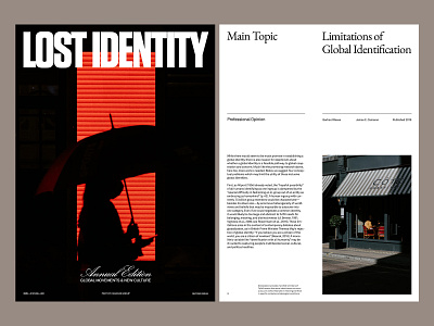 Lost Identity — Magazine art direction branding design grid layout magazine minimal photography presentation typography