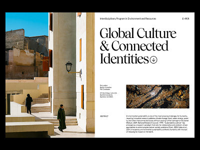 Global Culture — Scientific Study art direction branding design grid layout minimal photography typography web website