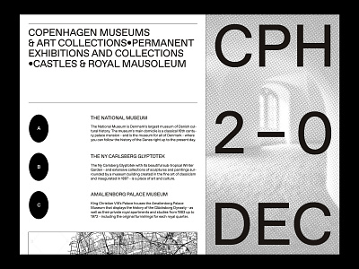 CPH Museums — Layout art direction grid layout minimal typography ux web