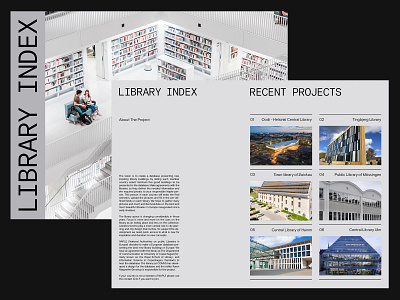 Library Index — Visual Design art direction grid layout minimal typography ui ux web