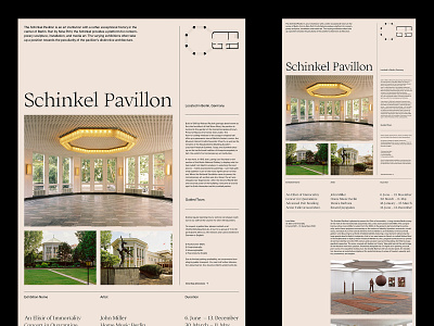 Schinkel Pavillon – Landing art direction branding design layout minimal presentation typography ux web website