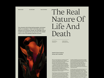 The Real Nature – Article Layout art direction design layout minimal presentation typography ux web website