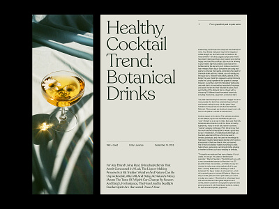 Cocktail Guide – Layout art direction design layout minimal presentation typography ux web