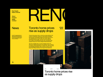 Real-Estate News art direction design grid layout minimal typography ux web