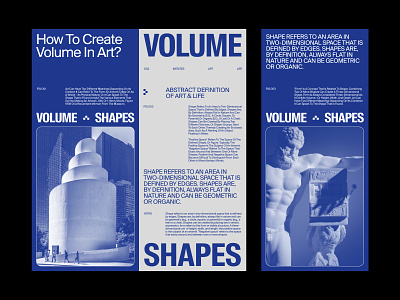 Voume Shapes Layouts art direction design grid layout minimal typography ux web