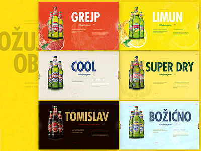 Ožujsko beer website beer layout responsive typography website yellow