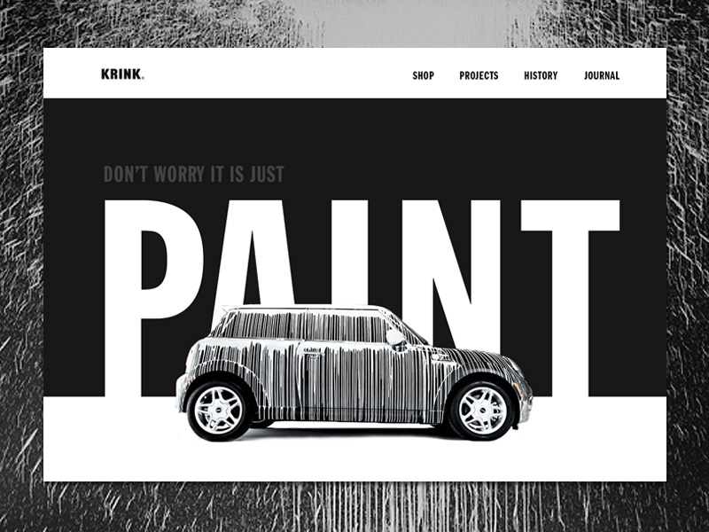 KRINK website art black branding colors graffiti layout minimal paint street art typography ui web