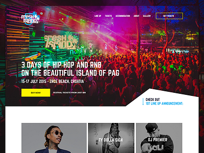 Fresh Island Festival festival minimal summer typography ui web
