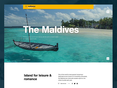 Lufthansa Dreamscapes case minimal travel tropic typography ui ux web