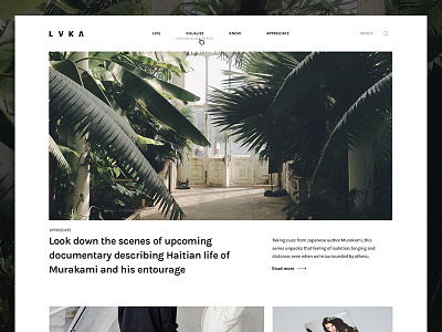 LVKA Magazine fashion layout lifestyle magazine minimal typography ui ux web white