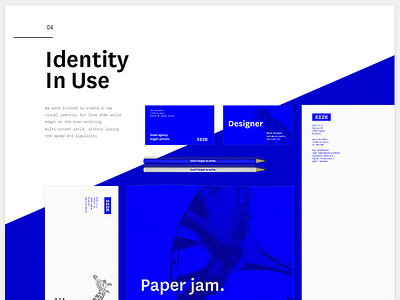 Size Branding agency blue branding identity minimal studio typography