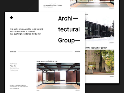 Architectural Group - Landing agency design grid minimal photography typography ui ux web