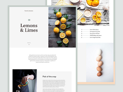 Ingredient Details — Cooking Website agency cooking design grid illustration minimal photography typography ui ux web