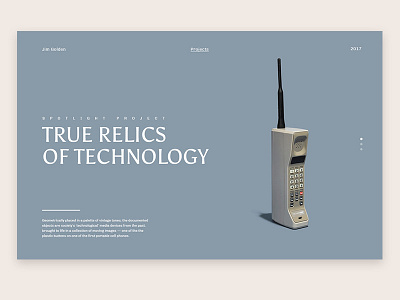 Landing Page — Relics of Technology agency artdirection design grid minimal photography typography ui ux web