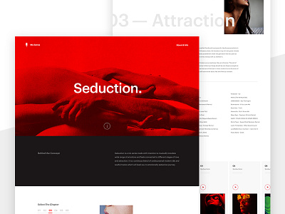 Seduction Web — Version 2 agency design grid landing minimal modern overlay photography typography ui ux web