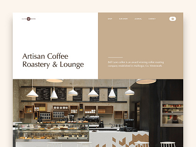 Coffee & Lounge Landing art direction cafe coffee creative grid lounge minimal typography ui website