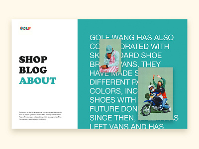 Golf Wang — About Page agency design grid illustration minimal photography typography ui ux web