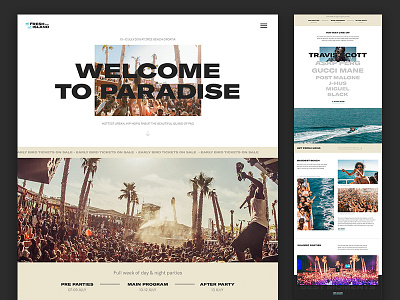 Fresh Island Festival — Website agency festival layout minimal music photography slider subtle typography ui ux web