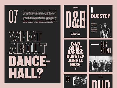 UK Genres — Layouts bold layout minimal modern music photography pink studio typography