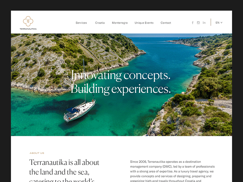 Luxury Destination — Website b2b layout luxury minimal travel typography vacation website