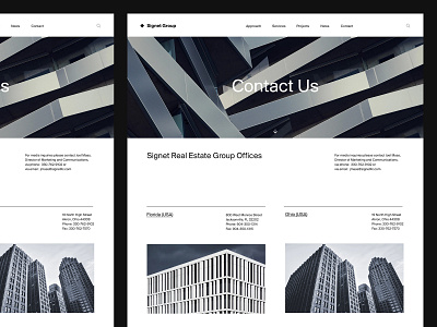 Contact Page — Real Estate Website agency architecture art direction b2b branding clean corporate design grid layout minimal muzli real estate real estate agency real estate branding typography ui ux web website