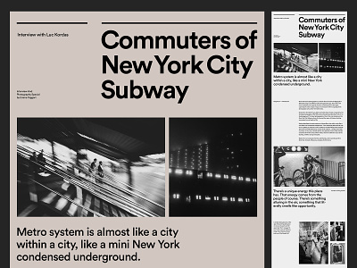 NYC Subway Photography — Web Layout art direction branding graphic design layout minimal photography typography web website