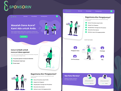 Sponsorin Landing Page - Funding Website clean design clean ui concept design funding homepage indonesia minimal ui ux web website