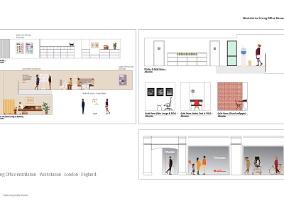 Herman Miller - Workstation wall and window graphics plan design illustration