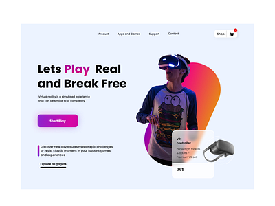 VR Products Selling Landing Page