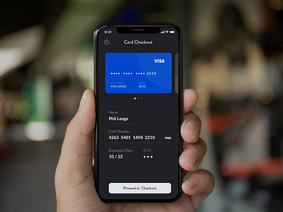 Credit Card - Checkout creditcard creditcardcheckout dailyui dailyui 002 dailyuichallenge dark interface dark ui mobile app mobile ui uidesign userinterface uxdesign visa