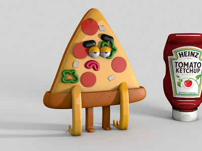 3D pizza 3d character 3d character modeling drawing pizza sanam jokar