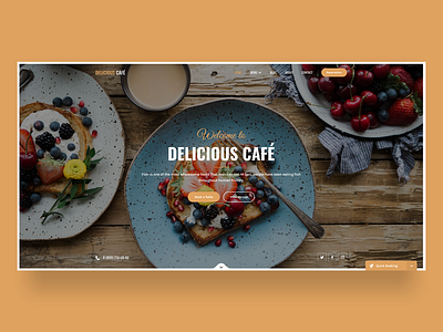 Delicious Cafe and Restaurant Landing Page Design agency booking cafe design landing page prototype restaurant restaurants template ui ux